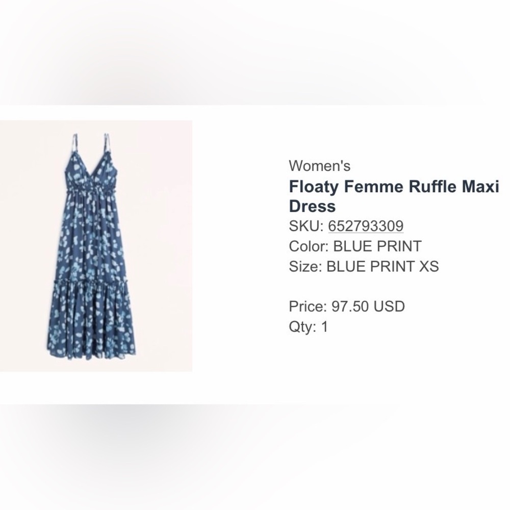 XS Abercrombie & Fitch floaty femme ruffle maxi dress